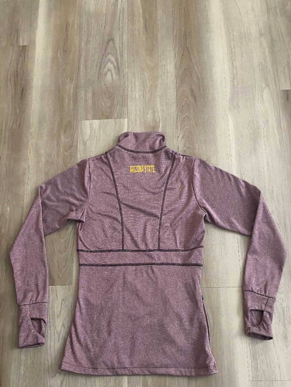 ASU Arizona State Quarter Zip Pullover J America Maroon Pullover Thumbholes Smal